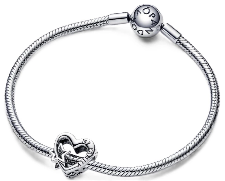 Charms Pandora 792829C00 Ażurowy Serce i Gwiazda