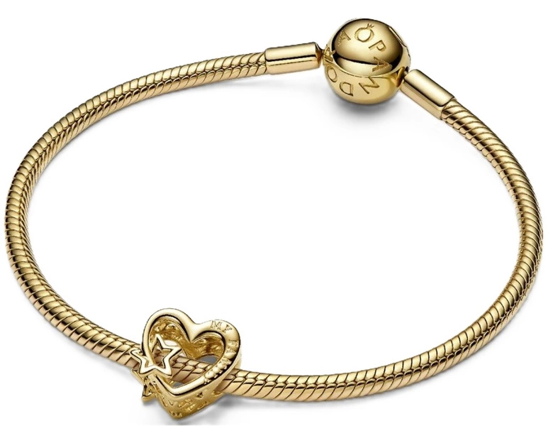 Charms Pandora Ażurowy charms Serce i gwiazda 762829C00