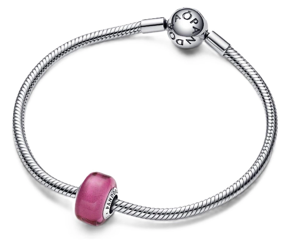 Charms Pandora 793107C00 mały z różowego szkła Murano