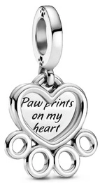 Charms Pandora Zawieszka Serca i odciski łap 799360C00