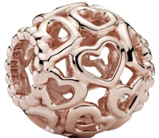 Charms Pandora Różowe Ażurowe Serduszka 780964