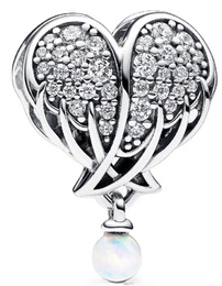 Charms Pandora 792980C01 Lśniące skrzydła anioła i serce