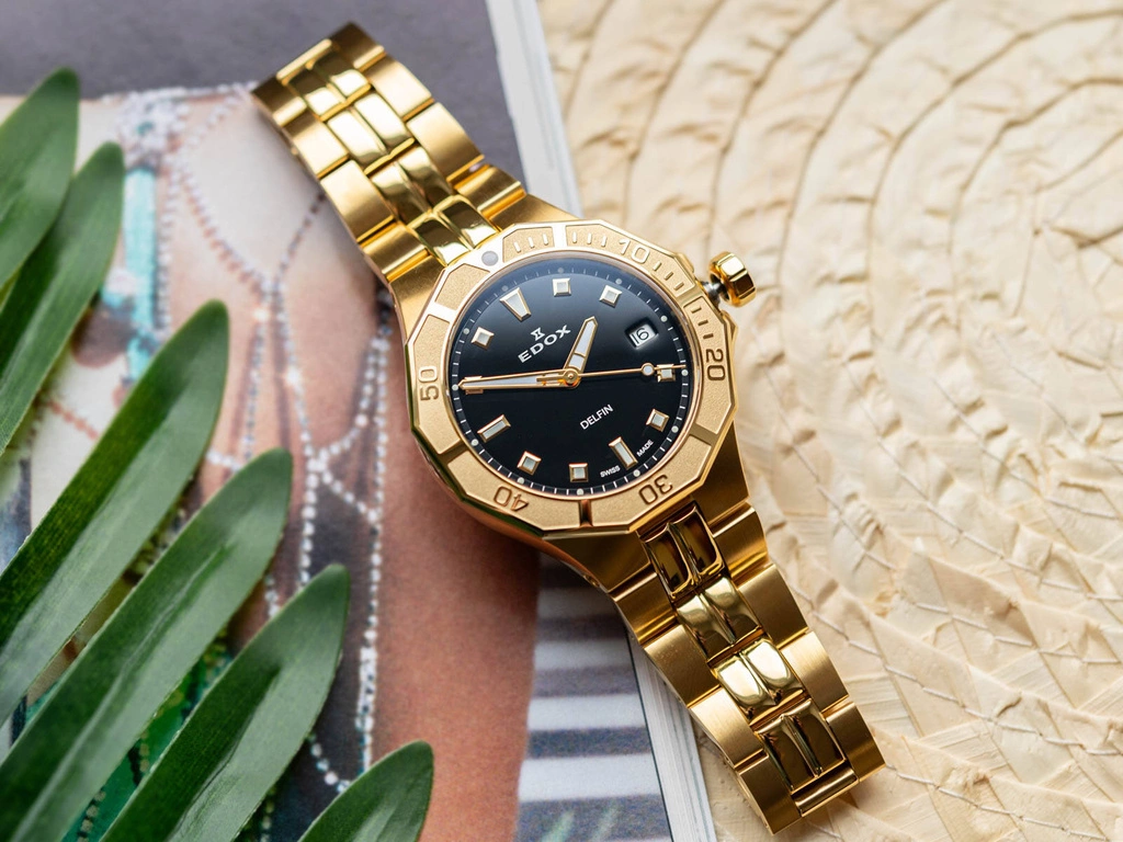 Zegarek damski EDOX 53020 37JM NID Delfin The Original Diver Date Lady