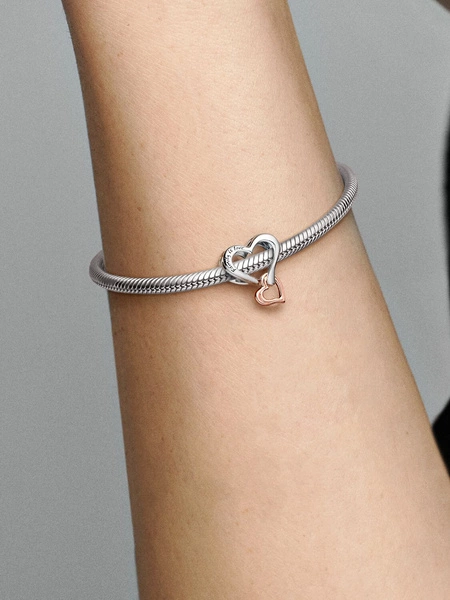 Charms Pandora 782642C00 dwutonowy ażurowy w kształcie serca z symbolem nieskończoności