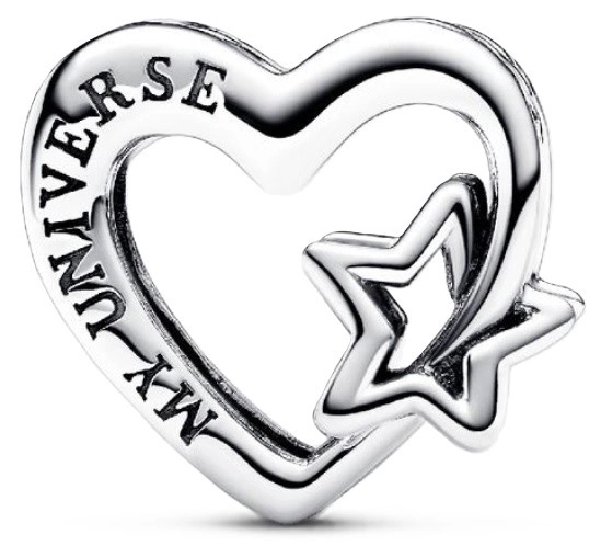 Charms Pandora 792829C00 Ażurowy Serce i Gwiazda