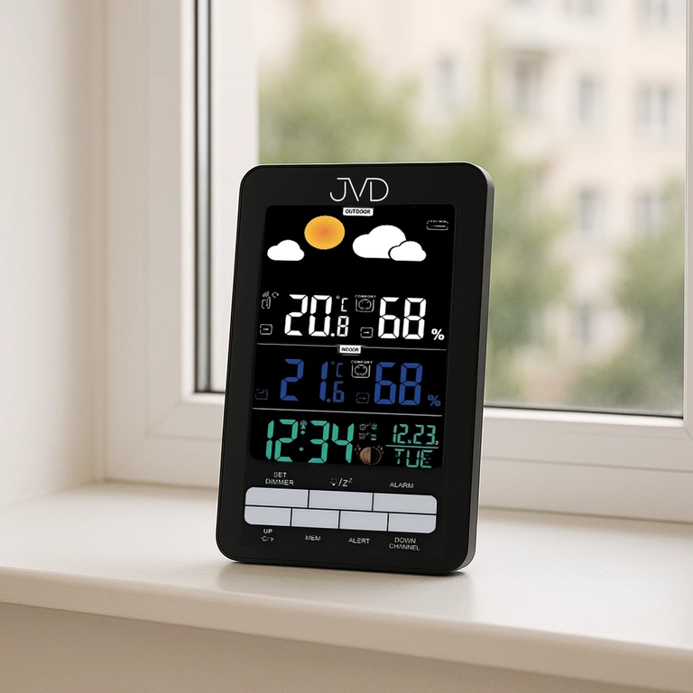 Stacja pogody JVD RB6687.1 Termometr, Barometr, Higrometr, Radio Controlled