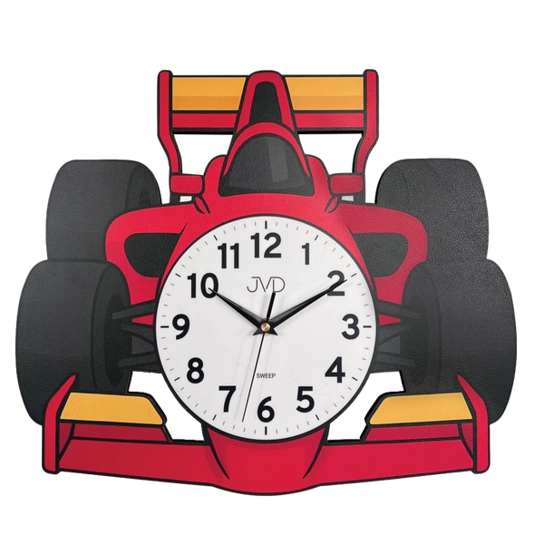 Zegar JVD HJ116 Czerwony samochód Dziecięcy Cichy mechanizm