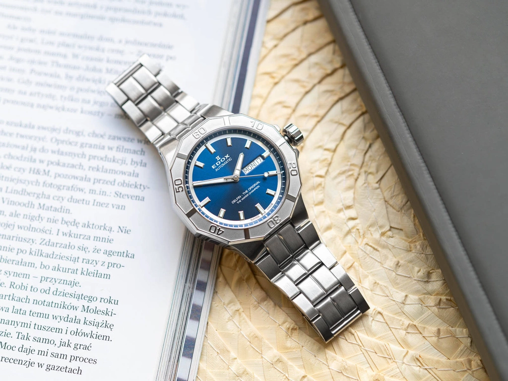 Zegarek męski EDOX 88008 3M BUIN Delfin the Original Day Date Automatic