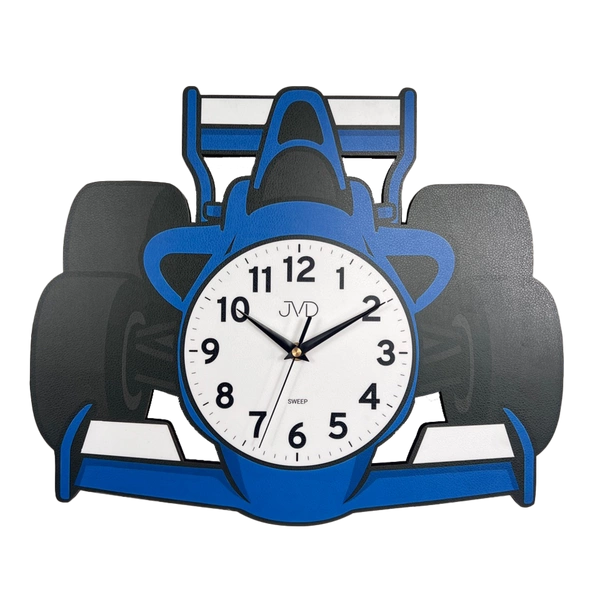 Zegar JVD HJ116.1 Niebieski samochód Dziecięcy Cichy mechanizm