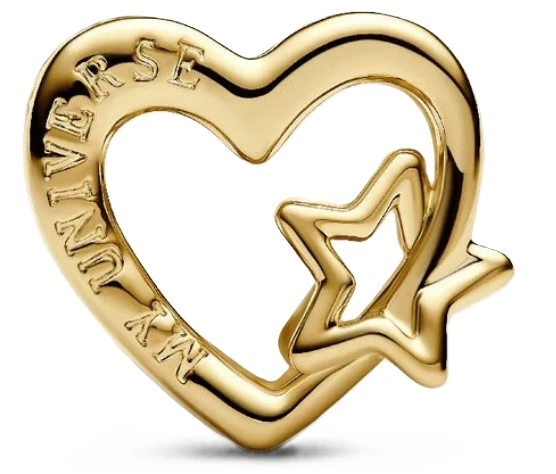 Charms Pandora Ażurowy charms Serce i gwiazda 762829C00