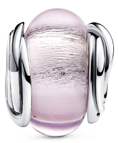 Charms Pandora ze srebra i różowego szkła Murano 793241C00
