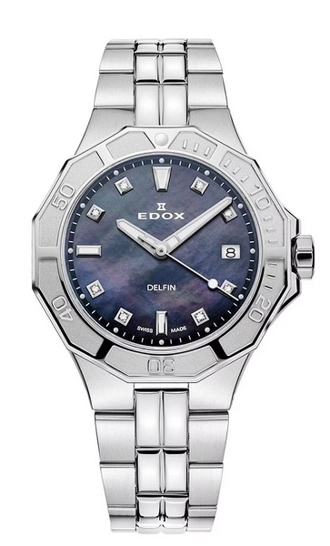 Zegarek damski EDOX 53020 3M NANND Delfin The Original Diver Lady Diamonds 