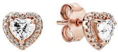 Kolczyki Pandora sztyfty z cyrkonią w kształcie serca 288427C01