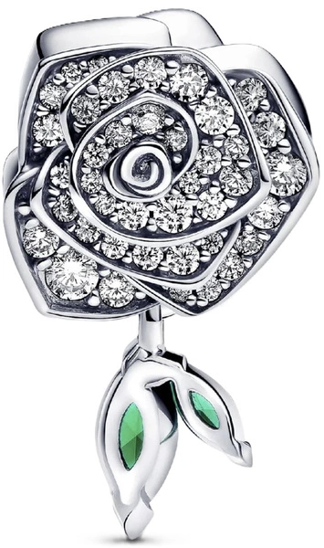 Charms Pandora 793201C01 Lśniąca róża w rozkwicie