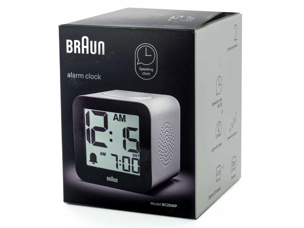 Budzik Braun BC25BP Mówiący Drzemka