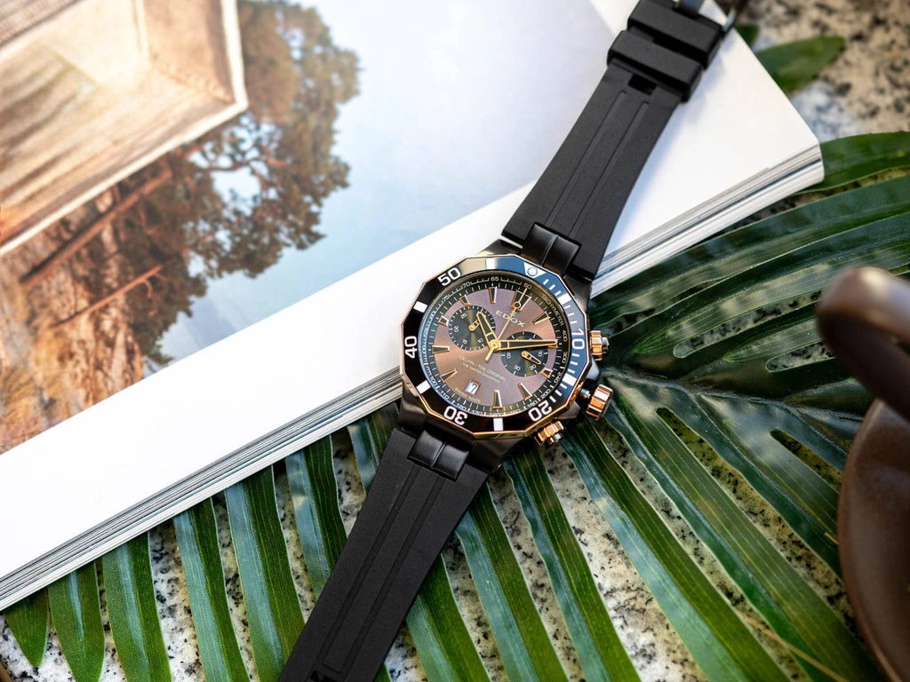 Zegarek męski EDOX 10112 357GRNCA BRNR Delfin