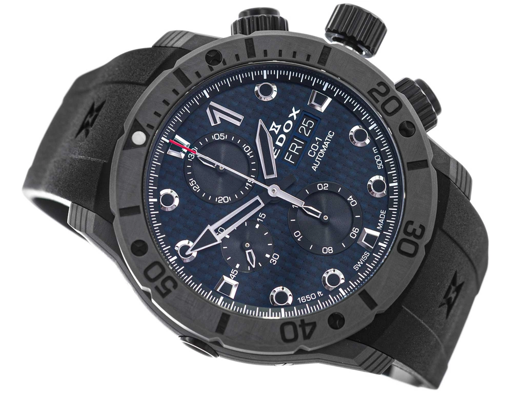 Zegarek męski EDOX 01125 CLNGN BUNN CO-1 Carbon Chronograph Automatic