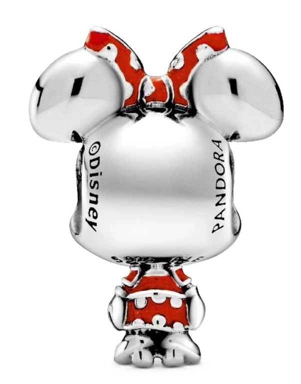 Charms Pandora 798880C02 Disney Myszka Minnie z sukienką i kokardą w grochy