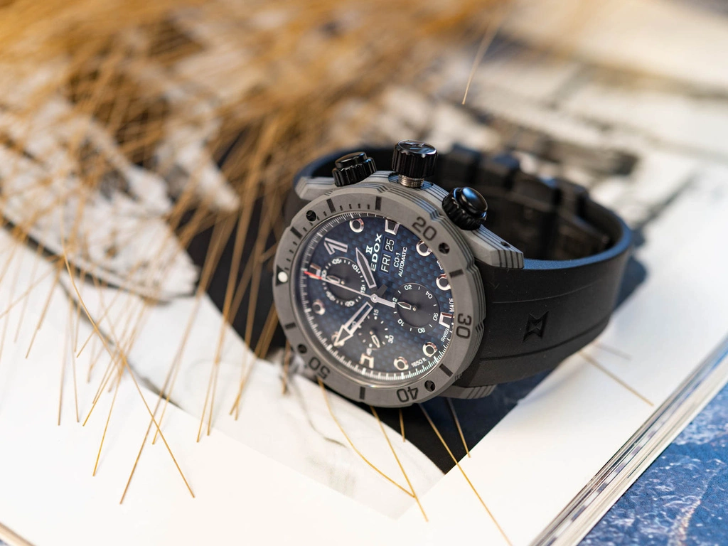 Zegarek męski EDOX 01125 CLNGN BUNN CO-1 Carbon Chronograph Automatic