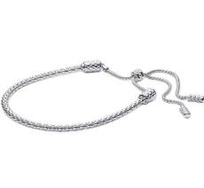 Bransoletka damska Pandora 593090C00-2 łańcuszkowa ze ściągaczem o pokrytej wypustkami powierzchni