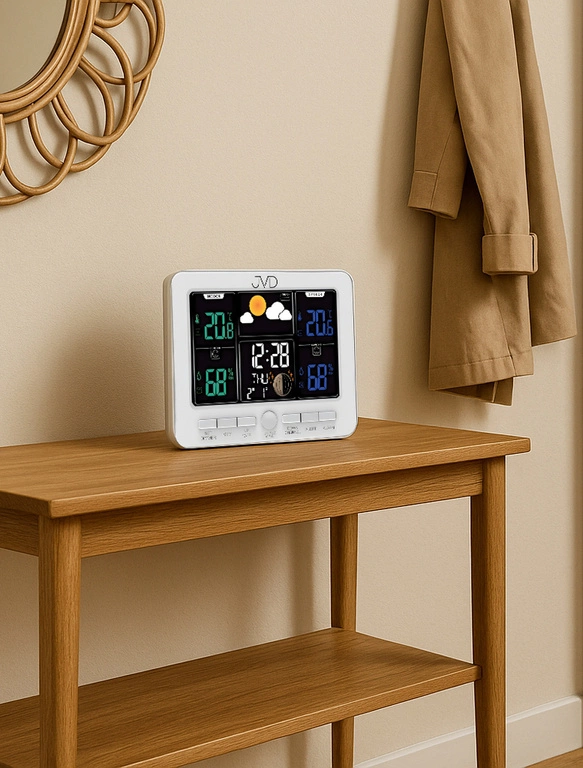 Stacja pogody JVD RB6685.1 Radio Controlled Higrometr Czujnik Zewnętrzny