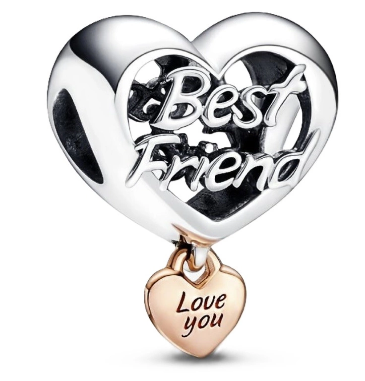 Charms Pandora 782243C00 Serce „Kocham Cię Przyjaciółko” z symbolem nieskończoności