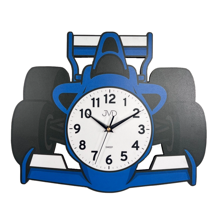 Zegar JVD HJ116.1 Niebieski samochód Dziecięcy Cichy mechanizm