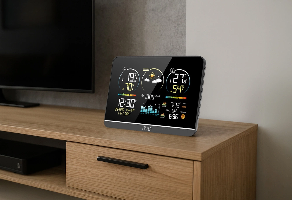 Stacja pogody JVD RB3408 Radio Controlled Higrometr Czujnik Zewnętrzny