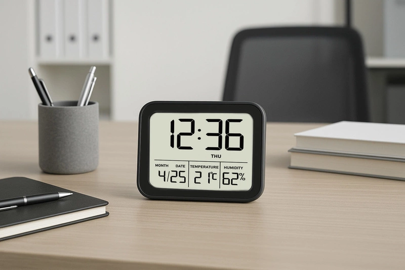 Zegar JVD  SB774.1 TERMOMETR HIGROMETR DATA MAGNES