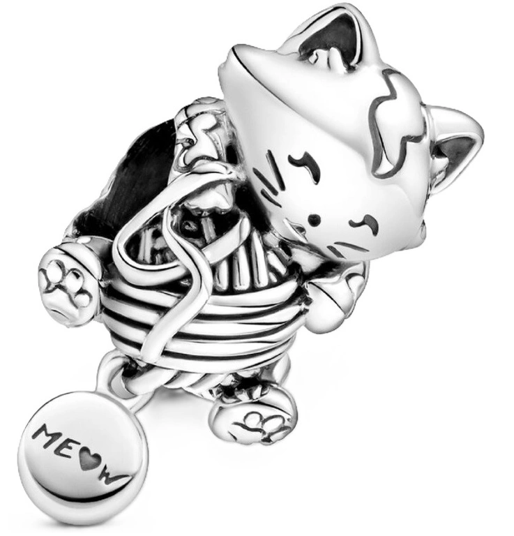 Charms Pandora 799535C00 Kotek i kłębek wełny