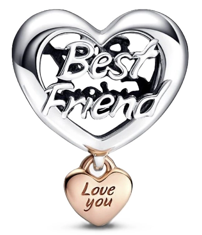 Charms Pandora 782243C00 Serce „Kocham Cię Przyjaciółko” z symbolem nieskończoności