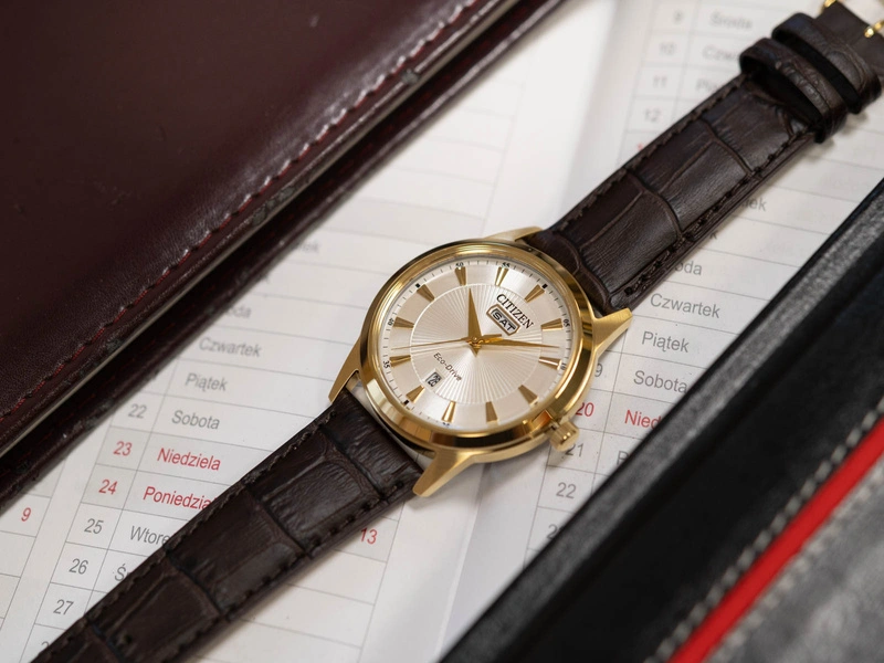 Zegarek męski Citizen AW0102-13A Eco-Drive Leather