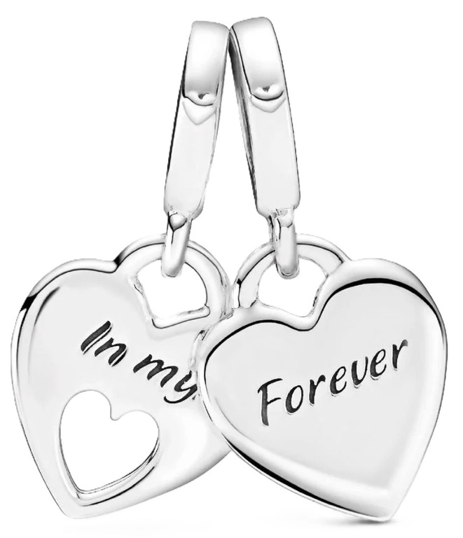 Charms Pandora Zawieszka łamana z dwoma sercami 799187C01
