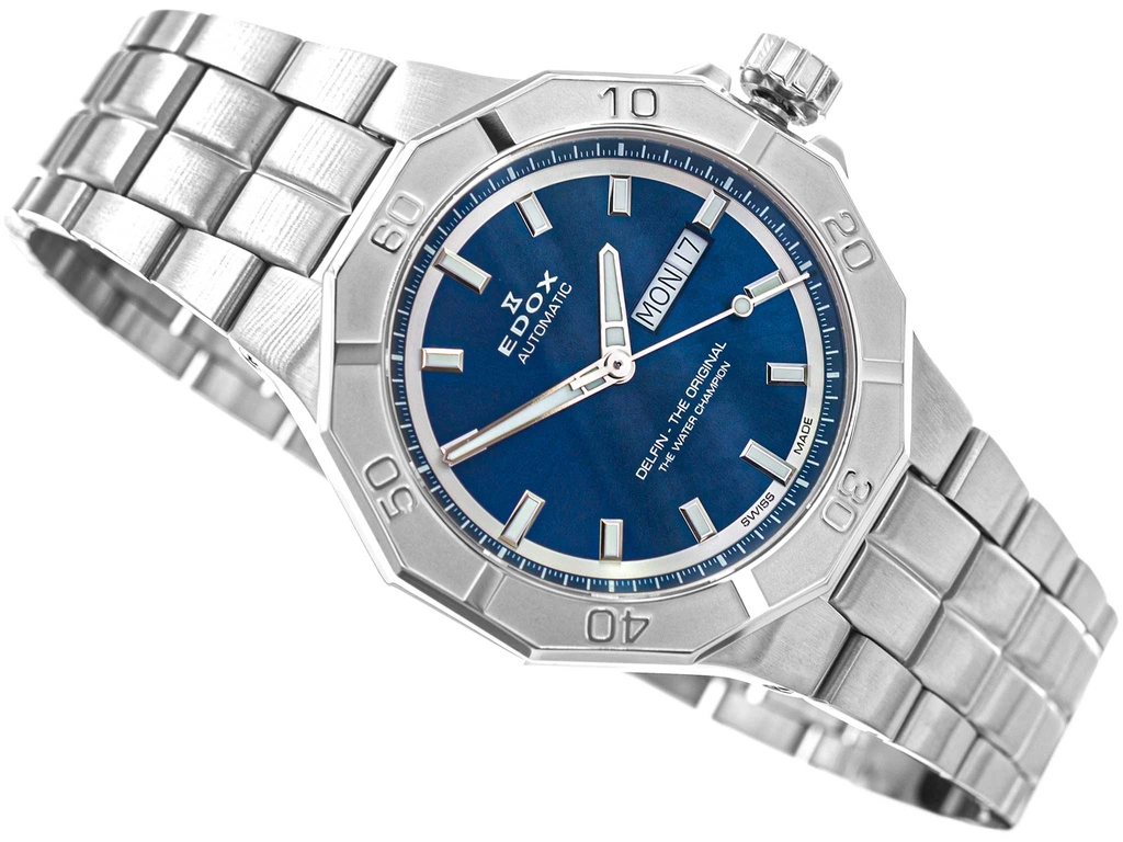 Zegarek męski EDOX 88008 3M BUIN Delfin the Original Day Date Automatic