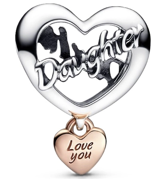 Charms Pandora 782327C00 Serce „Kocham Cię, Córko”