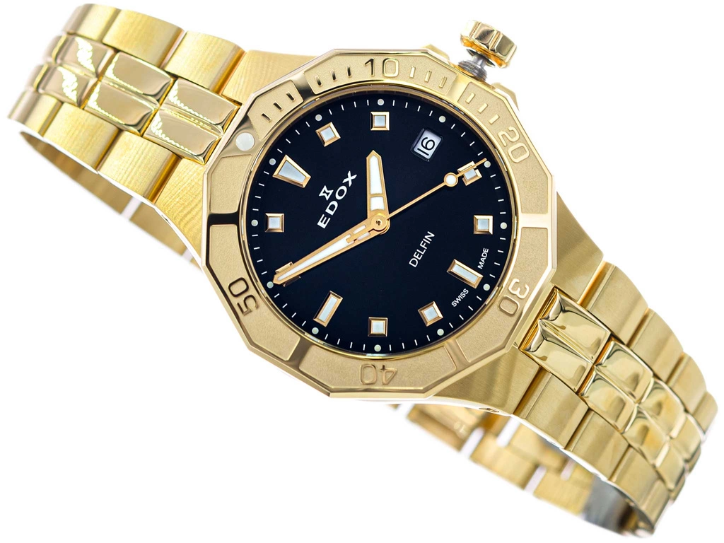 Zegarek damski EDOX 53020 37JM NID Delfin The Original Diver Date Lady