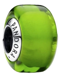 Charms Pandora mały z zielonego szkła Murano 793106C00
