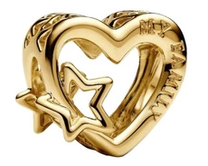 Charms Pandora Ażurowy charms Serce i gwiazda 762829C00