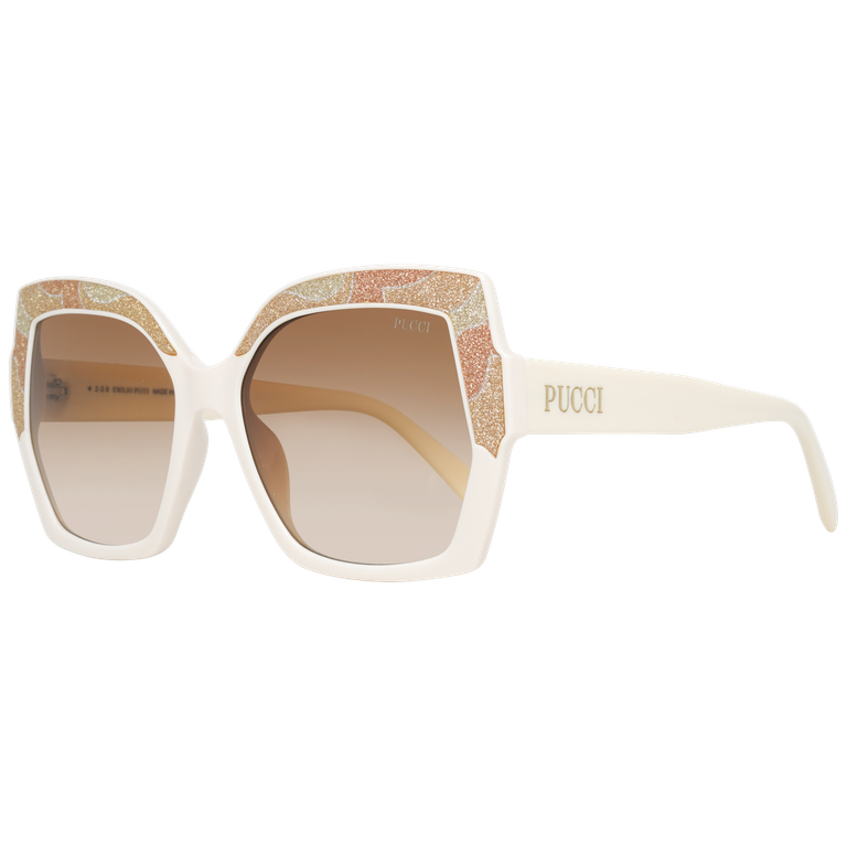Okulary przeciwsłoneczne damskie Emilio Pucci EP0140 24F 56 Białe
